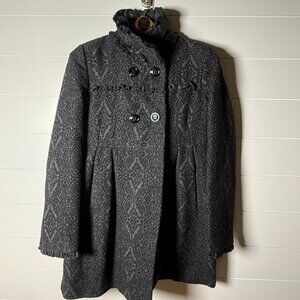 Steve Madden Wool Blend Coat- Ruffles Size M